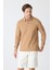 Erkek Polo Yaka Uzun Kollu Sweatshirt - Camel 6