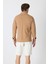 Erkek Polo Yaka Uzun Kollu Sweatshirt - Camel 4