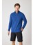 Erkek Dik Yaka Fermuarlı Sweatshirt - Indigo 9