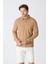 Erkek Polo Yaka Uzun Kollu Sweatshirt - Camel 9