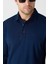 Erkek Polo Yaka Uzun Kollu Sweatshirt - Lacivert 3
