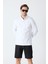Erkek Polo Yaka Uzun Kollu Sweatshirt - Beyaz 8