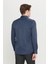 Erkek Lacivert Slim Fit Dar Kesim Italyan Yaka Armürlü Gömlek 5