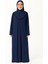 Kendinden Örtülü Fermuarlı Namaz Elbisesi – Lacivert 1