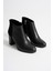 Kadın Hakiki Deri Arkası Süet Detaylı Topuklu Bot - Siyah 4