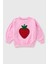 Kız Çocuk Bisiklet Yaka Uzun Kollu Pembe Çilek Desenli Rahat Kalıp Sweatshirt - Kız Çocuk Sweatshirt 6