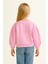 Kız Çocuk Bisiklet Yaka Uzun Kollu Pembe Çilek Desenli Rahat Kalıp Sweatshirt - Kız Çocuk Sweatshirt 3