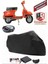 Vespa Px 200 Branda Siyah Arka Çanta Uyumlu(Topcase) Motosiket Brandası Motor Örtüsü Çadır Su Geçirmez Motosiklet Kılıfı Motor Brandası,lastikli,taşıma Torbalı 1