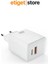 25W Hızlı Şarj Adaptörü – 2'si 1 Arada Başlık | USB & Pd 3.0 Type-C Destekli 2