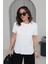 Kadın Yuvarlak Yaka Kol Etek Lazer Kesim Modal T-Shirt 2