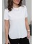 Kadın Yuvarlak Yaka Kol Etek Lazer Kesim Modal T-Shirt 8