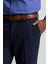 Yün Kaşmir Karışım Lacivert Flanel Chino Pantolon 4