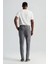 Saf Pamuk Orta Gri Regular Fit Chino Pantolon 3