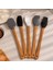 Daily - 5'li Bambu Saplı Silikon Spatula Seti 21 cm Mutfak Seti Kaşık Spatula Seti 1