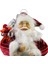 Çizgili Kadife Noel Baba Kırmızı 30 cm 2