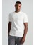 Saf Pamuk Bisiklet Yaka Beyaz Basic T-Shirt 1