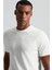 Saf Pamuk Bisiklet Yaka Beyaz Basic T-Shirt 2