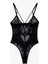 Derin V Yaka Ince Askılı Transparan Dantelli Bodysuit 1