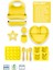 Silikon 10'lu Set Sunrise Sarı / Mama Önlüğü, Mama Tabağı, Bandırma Kaşığı, Bambu Saplı Kaşık ve Çatal, Mini Bardak, Muffin Kalıbı, Çikolata-Buz Kalıbı, Yıldız Diş Kaşıyıcı, Kuki Diş Kaşıyıcı 1