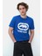 Marc Mavi Bisiklet Yaka Baskılı Standard Fit Erkek Tshirt 3