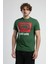 Harrıs Yeşil Bisiklet Yaka Baskılı Standard Fit Erkek Tshirt 3