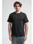 Empıre Antrasit Bisiklet Yaka Nakışlı Standard Fit Erkek Tshirt 1