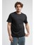 Empıre Antrasit Bisiklet Yaka Nakışlı Standard Fit Erkek Tshirt 2