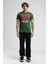 Harrıs Yeşil Bisiklet Yaka Baskılı Standard Fit Erkek Tshirt 1