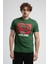 Harrıs Yeşil Bisiklet Yaka Baskılı Standard Fit Erkek Tshirt 2