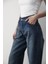 Kadın Yüksek Bel Geniş Paça Jean Pantolon 2