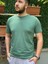 Regular Fit Bisiklet Yaka %100 Pamuk Kısa Kol Unisex Basic Yeşil Tişört 5