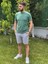 Regular Fit Bisiklet Yaka %100 Pamuk Kısa Kol Unisex Basic Yeşil Tişört 7