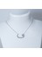925 Ayar Gümüş Vav Kolye, Beyaz Taş Zincir Uzunluğu 45 cm 1