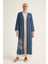 42877 Içi Bluz Sıfır Kol Üst Kimono Yankarın Yırtmaçlı Baskı Detayylı Pantolon Beli Lastikli Üçlü Spor Takım #02-25# 2