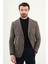 Ekoseli Slim Fit Mono Yaka Yün Erkek Ceket 1