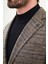 Ekoseli Slim Fit Mono Yaka Yün Erkek Ceket 2