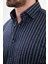 Çizgili Slim Fit Yün Erkek Gömlek 2