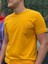 Regular Fit Bisiklet Yaka %100 Pamuk Kısa Kol Unisex Basic Sarı Tişört 4