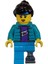 Minifigür Skateboarder Female Dark Azure Legs With Prosthetic Leg CTY1628 1