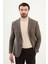 Ekoseli Slim Fit Mono Yaka Yün Erkek Ceket 1