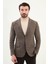 Ekoseli Slim Fit Mono Yaka Yün Erkek Ceket 4