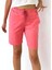Unisex Beli Bağlamalı Pamuklu Cepli Pembe Şort 3