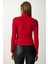 Cut Out Detaylı Balıkçı Yaka Fitilli Örme Bluz LGT0035 Kırmızı 5