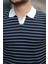 Erkek Kısa Kollu Çizgi Desenli Örme Kumaş Tshirt 6