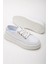 Kadın Beyaz Poli Taban Keten Halat Bağcıklı Spor Ayakkabı 3