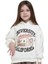 Kız Çocuk Kapüşonlu University Baskılı Kırık Beyaz Sweatshirt – Şardonlu Pamuklu 6