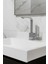 Lavabo Bataryası Krom Kare Banyo Lavabo Musluk Ağır Prinç Gövde Döner Boru Lüks Armatür Gümüş Gri 4