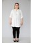 Kadın Büyük Beden Düğme Detaylı Jesica Kumaş Katlama Kol Hakim Yaka Tunik 1