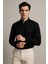 Erkek Siyah Oxford Düğmeli Yaka Pamuk Likra Slim Fit Casual Cepsiz Gömlek 2