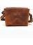 DESIGN01 Hakiki Eskitme Deri Kahve - Taba Unisex Postacı Çanta 5